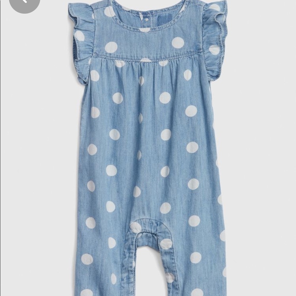 Baby Gap Ruffle Dot Denim One Piece